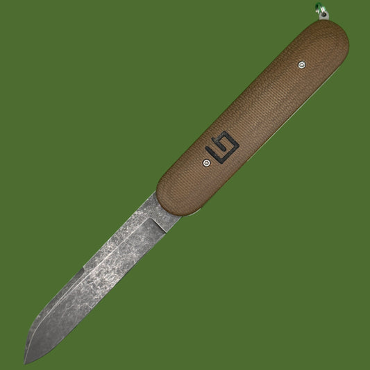 *Pre-Owned* Chuck Gedraitis Switch Army Switchblade Green Canvas Micarta