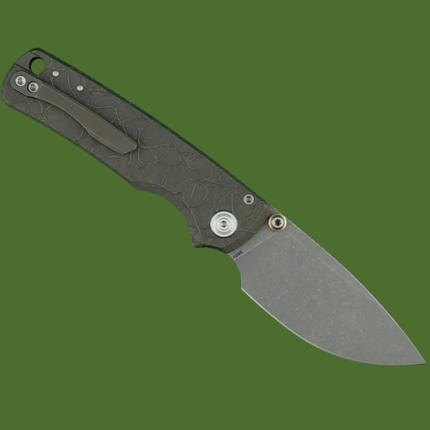 Vosteed Porcupine TiSlim Top Linerlock Acid Wash Copper Titanium Handle (Acid Wash & Stonewash S90V)