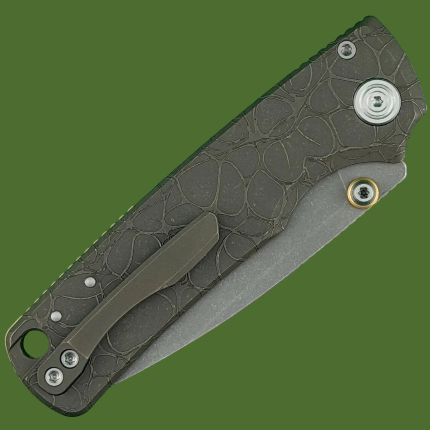 Vosteed Porcupine TiSlim Top Linerlock Acid Wash Copper Titanium Handle (Acid Wash & Stonewash S90V)