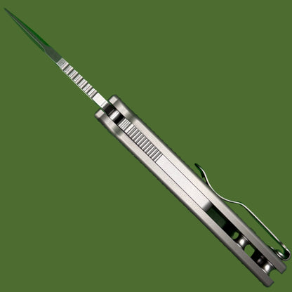 Demko Nano Shark Clip Point Milled Titanium
