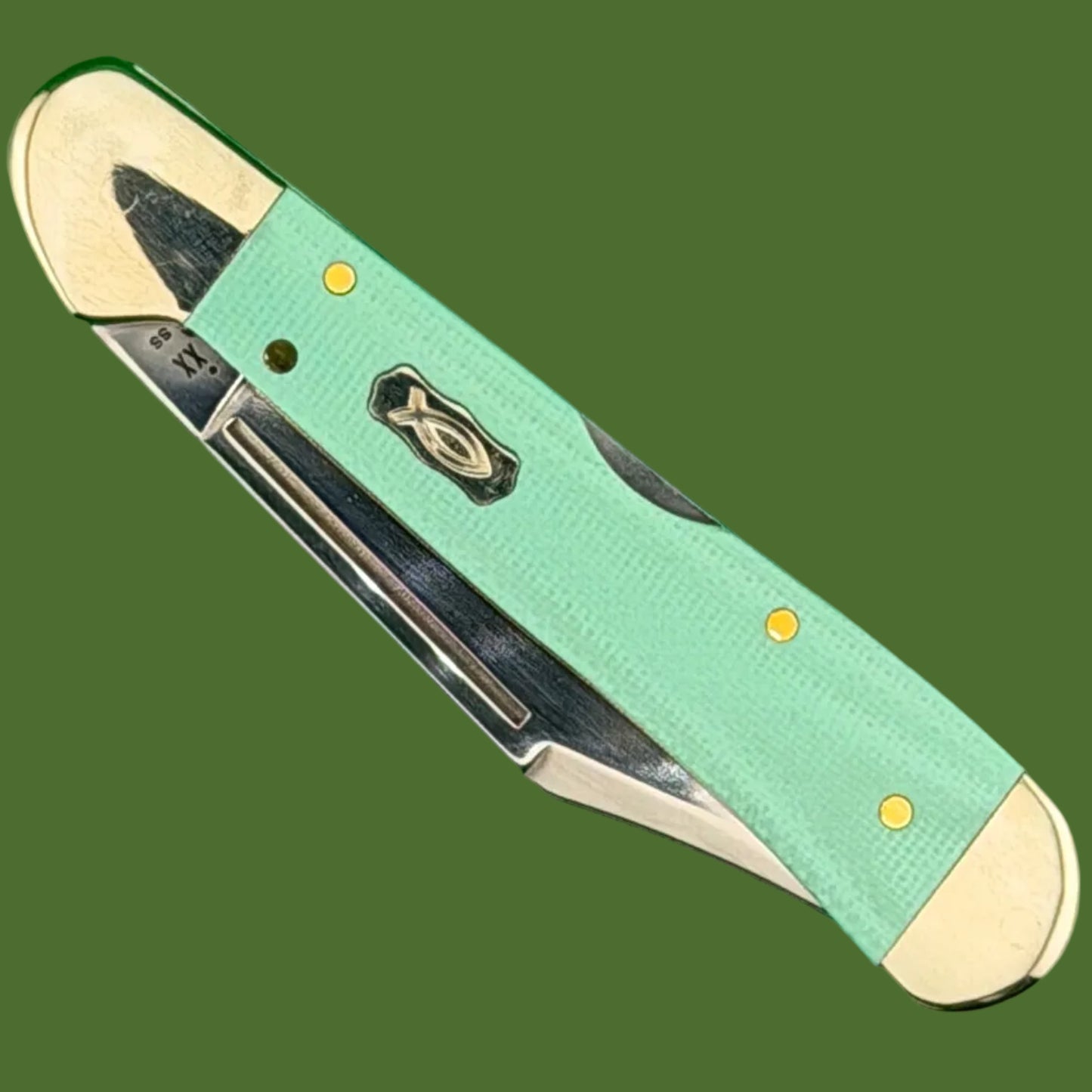 Case Mini Copperlock Smooth Seafoam Green G-10 (101749L SS) 18109
