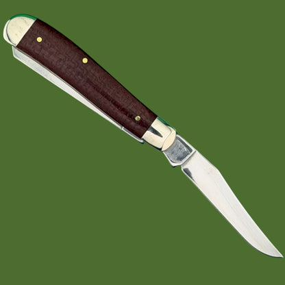 Case Mini Trapper Dark Red Smooth Burlap Micarta (10207 CS) 12271