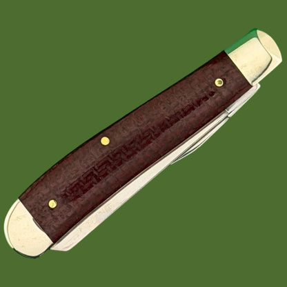 Case Mini Trapper Dark Red Smooth Burlap Micarta (10207 CS) 12271