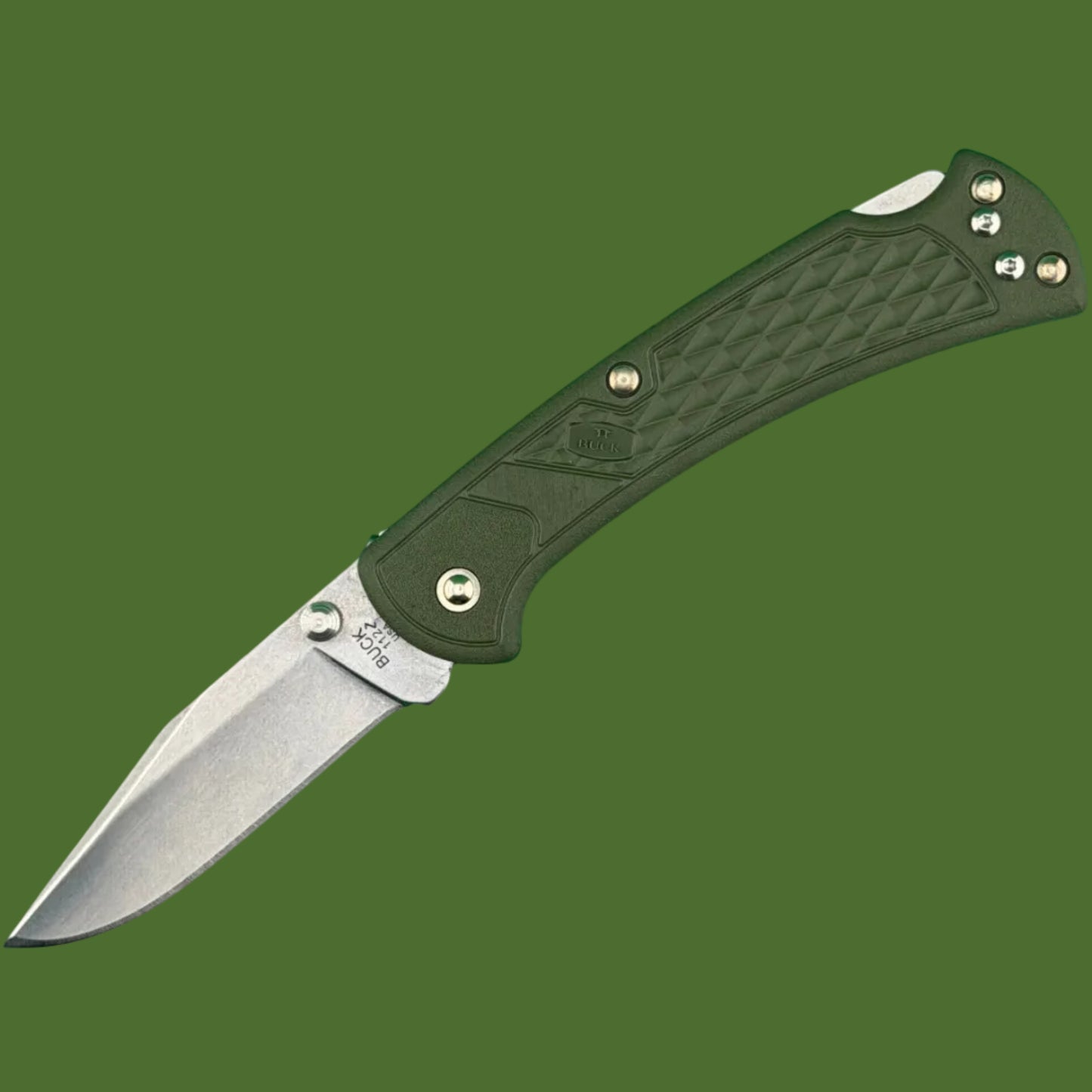 Buck 112 Ranger Slim Select Lockback Green