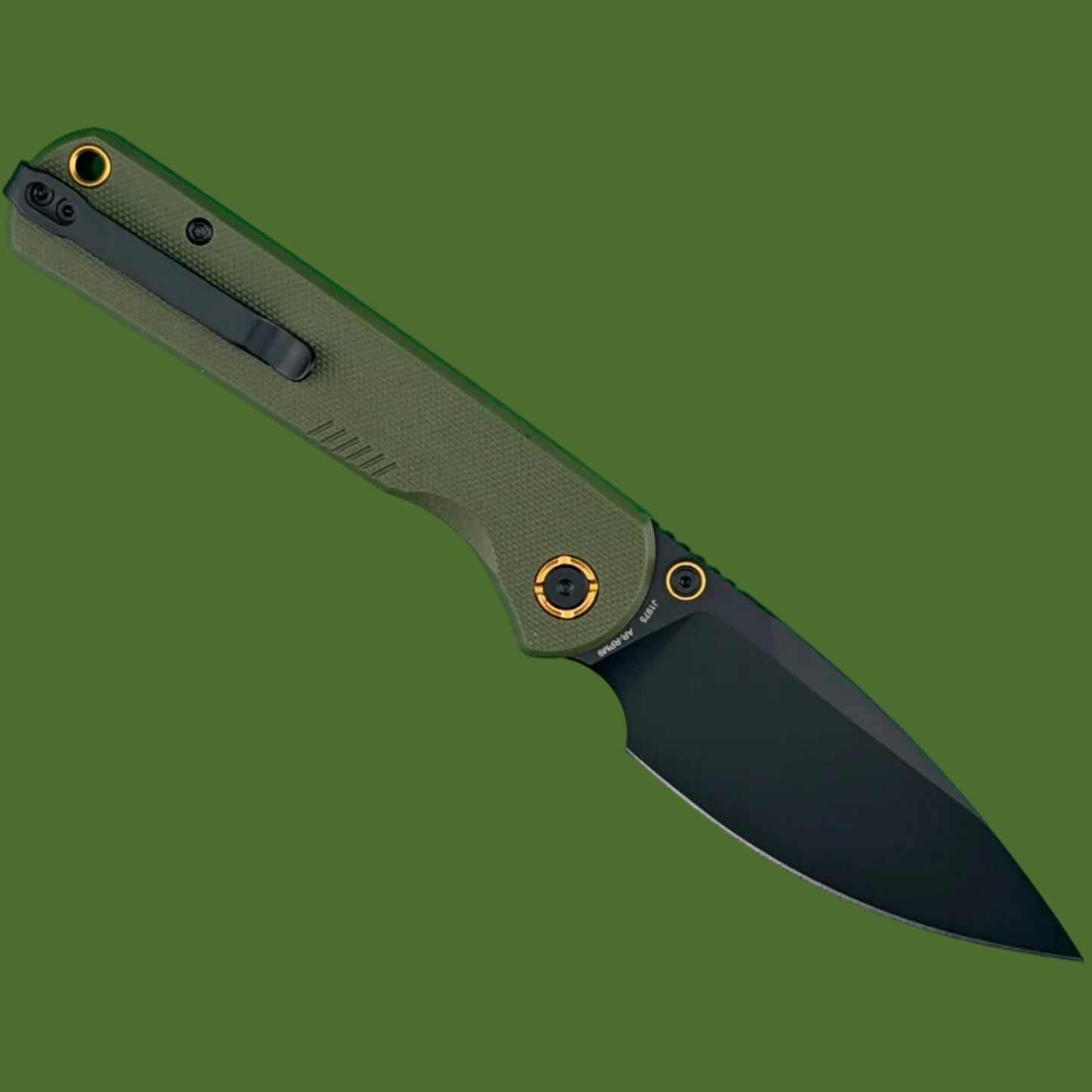 CJRB Latitude Top Linerlock OD Green G-10 Black PVD