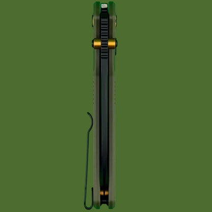 CJRB Latitude Top Linerlock OD Green G-10 Black PVD