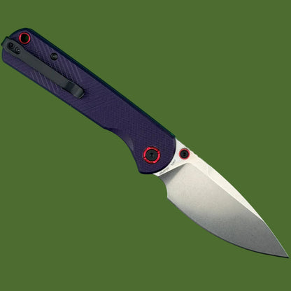 CJRB Latitude Top Linerlock Purple G-10 Stonewash
