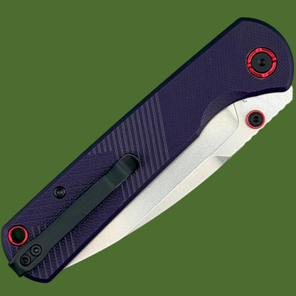 CJRB Latitude Top Linerlock Purple G-10 Stonewash