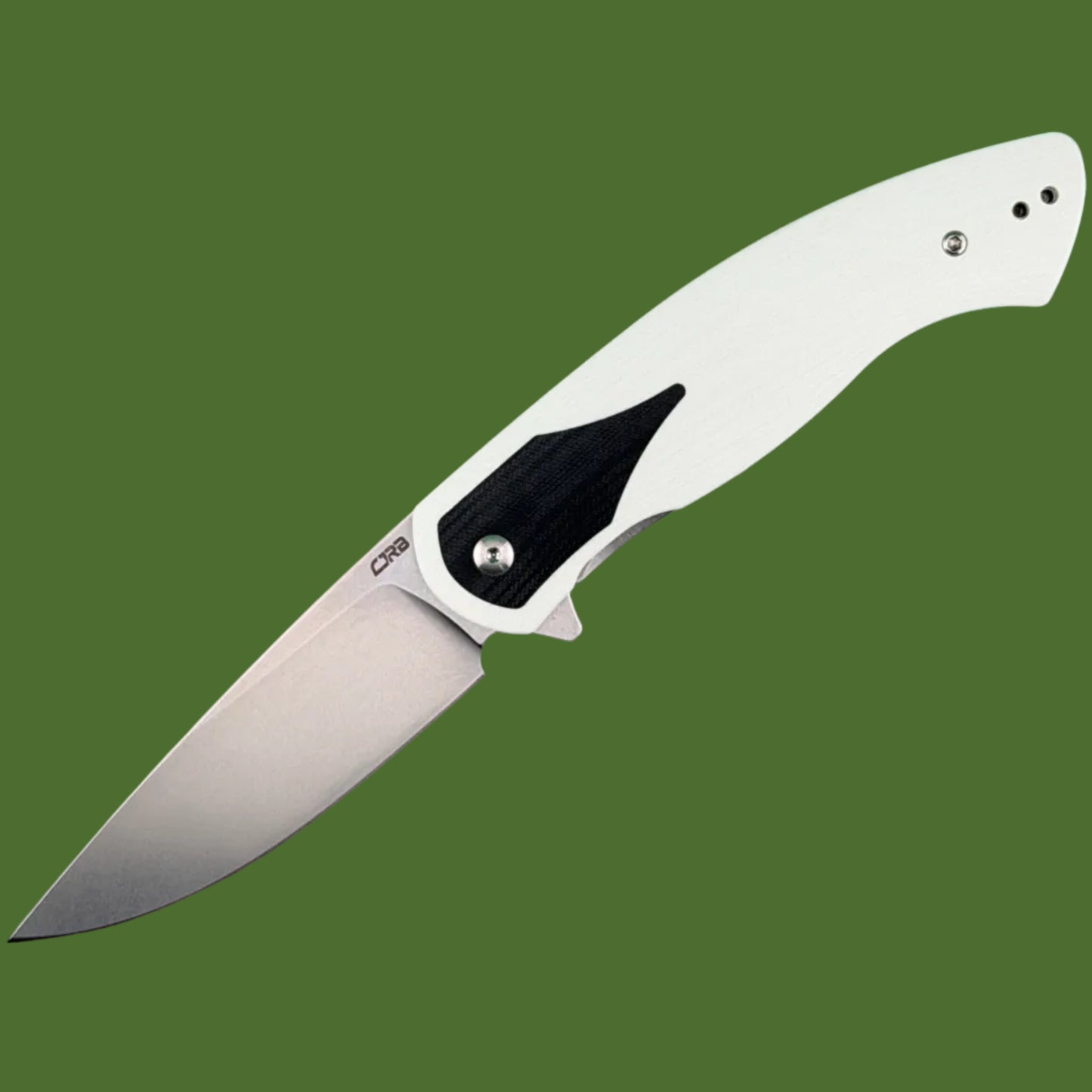 CJRB Rodayo Flipper Linerlock White/Black G-10 Stonewash