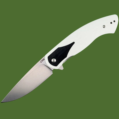 CJRB Rodayo Flipper Linerlock White/Black G-10 Stonewash