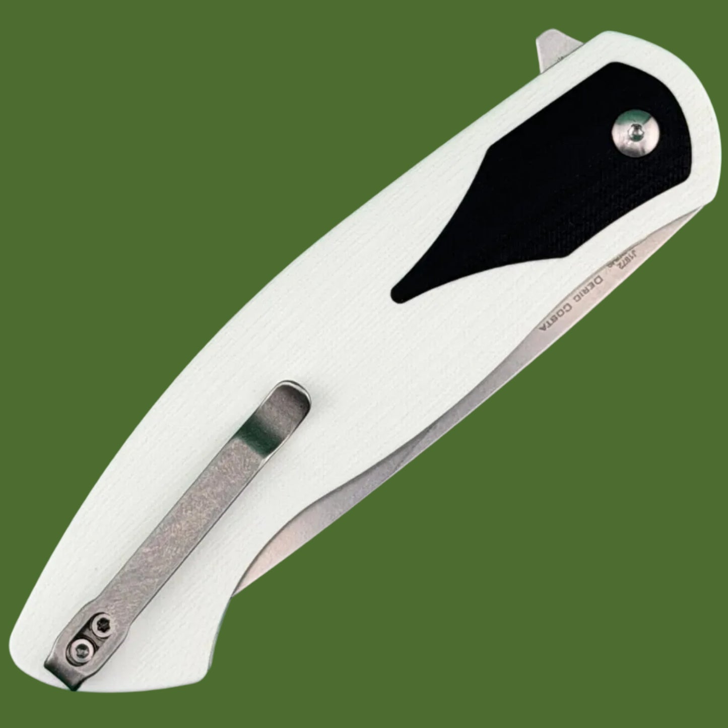 CJRB Rodayo Flipper Linerlock White/Black G-10 Stonewash