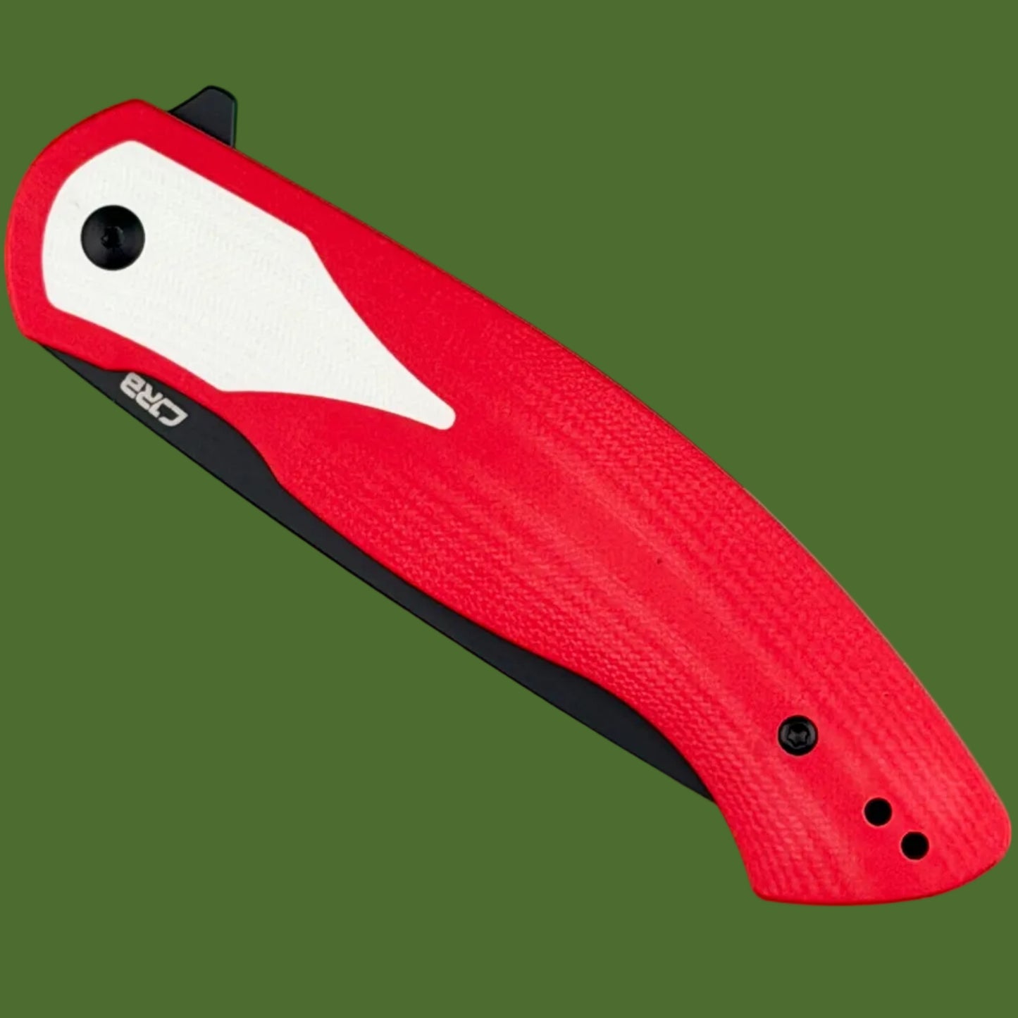 CJRB Rodayo Flipper Linerlock Red/White G-10 PVD