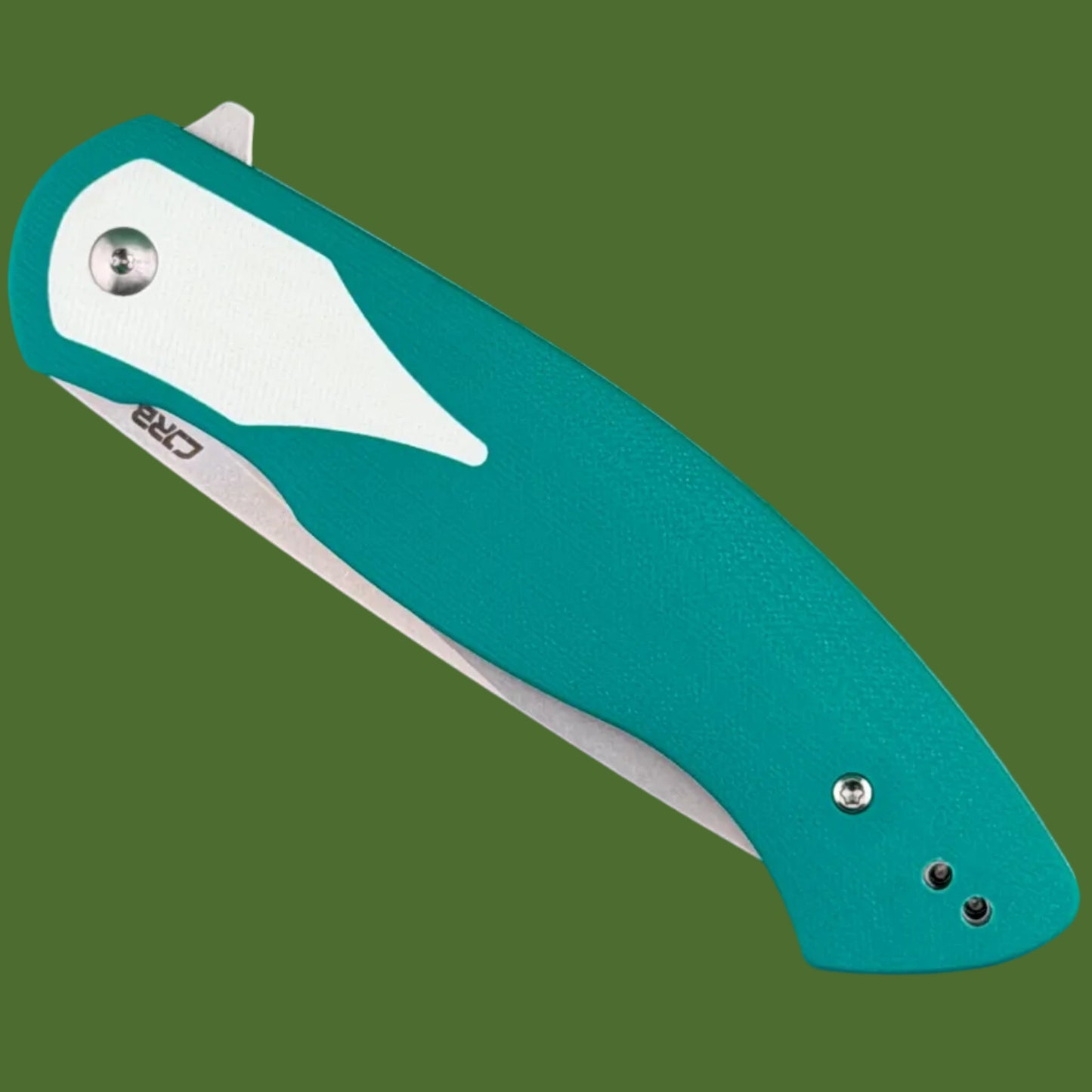 CJRB Rodayo Flipper Linerlock Teal/White G-10 Stonewash