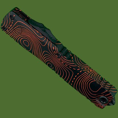 Microtech Ultratech D/E Gen IV Signature Series Topographic Black/Orange Camo Standard