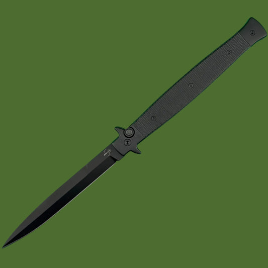 Boker Plus Stiletto 5” Automatic Black Micarta (Black Blade)