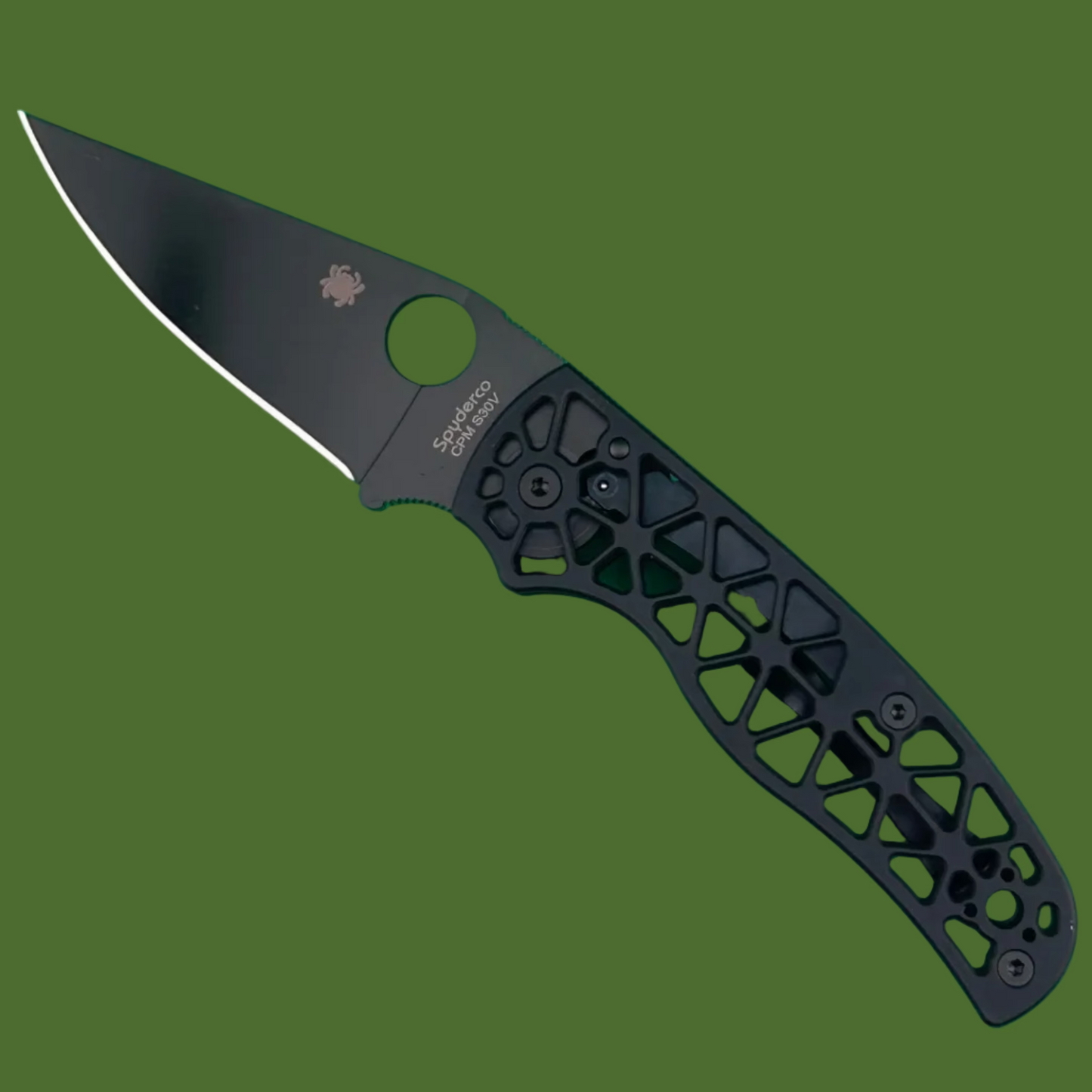 Spyderco Edgerati Skeletonized Compression Lock (Black Aluminum)