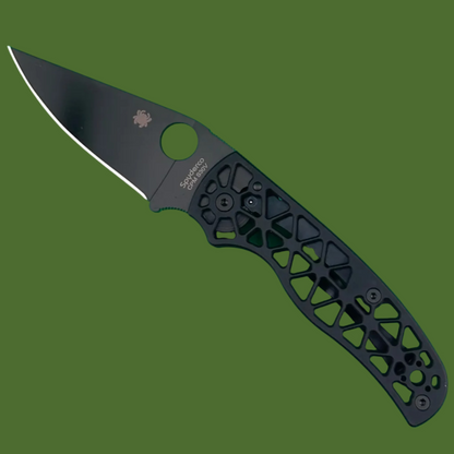 Spyderco Edgerati Skeletonized Compression Lock (Black Aluminum)