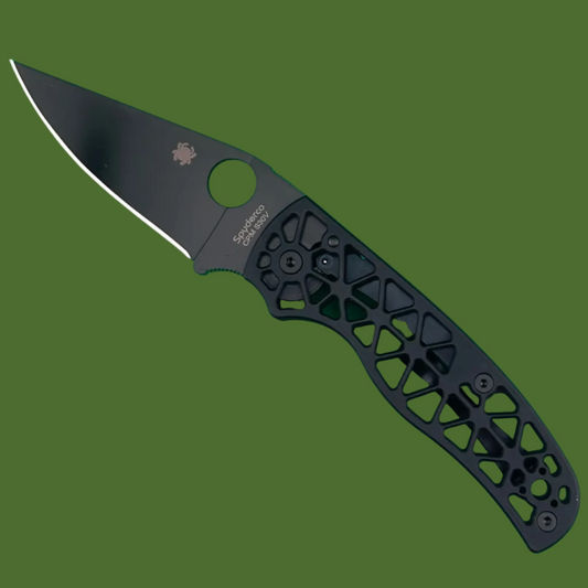 Spyderco Edgerati Skeletonized Compression Lock (Black Aluminum)