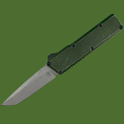 Chaves Dissident OTF OD Green Crosshatch Battleworn (Stonewash Tanto)