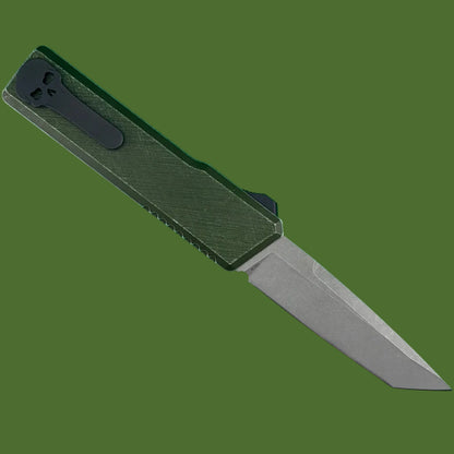 Chaves Dissident OTF OD Green Crosshatch Battleworn (Stonewash Tanto)