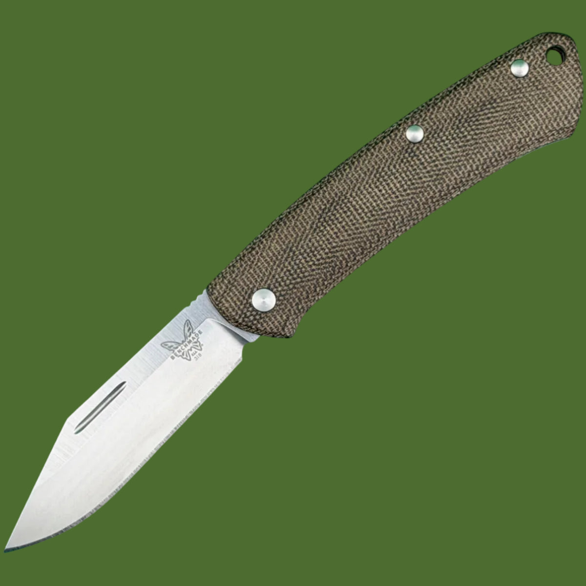 *Pre-Owned* Benchmade Proper Slip Joint Clip Point Green Micarta