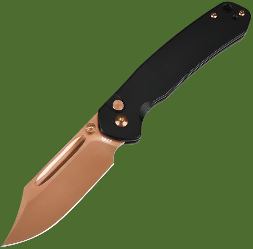 CJRB Bowie Pyrite Button Lock Rose Gold (Black Steel Handle)