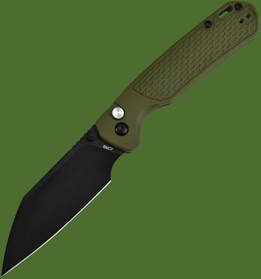 CJRB Pyrite Light Button Lock Wharncliffe (Green)