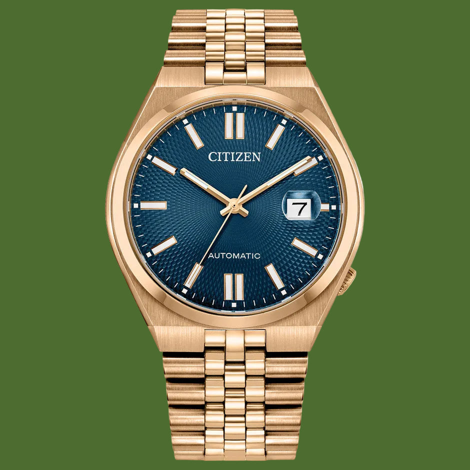Citizen Tsuyosa 60 Automatic Blue Dial (Rose Gold Steel Bracelet) NK0023-57L