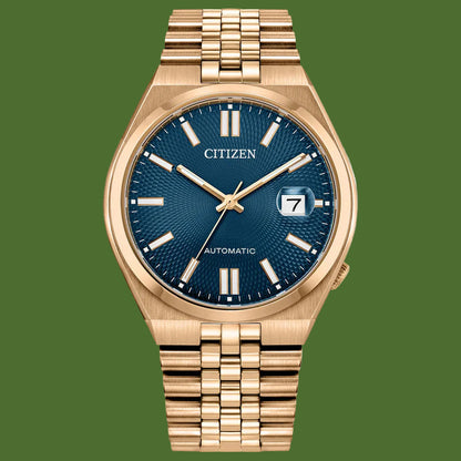 Citizen Tsuyosa 60 Automatic Blue Dial (Rose Gold Steel Bracelet) NK0023-57L