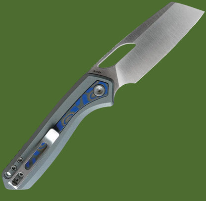 Vosteed Kroc Top Linerlock Grey Aluminum/Ocean Micarta Inlay