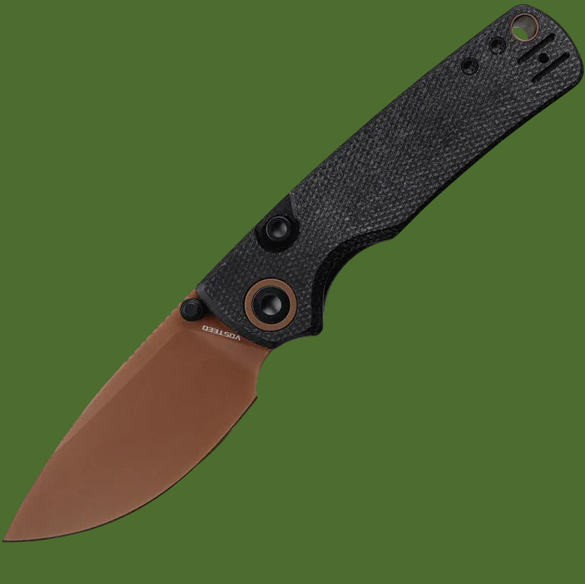 Vosteed Porcupine Top Linerlock (Black Micarta, Copper Dune Blade)