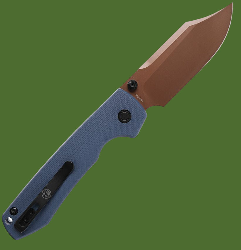 Vosteed Raccoon Top Linerlock Bowie (Blue/Tan)