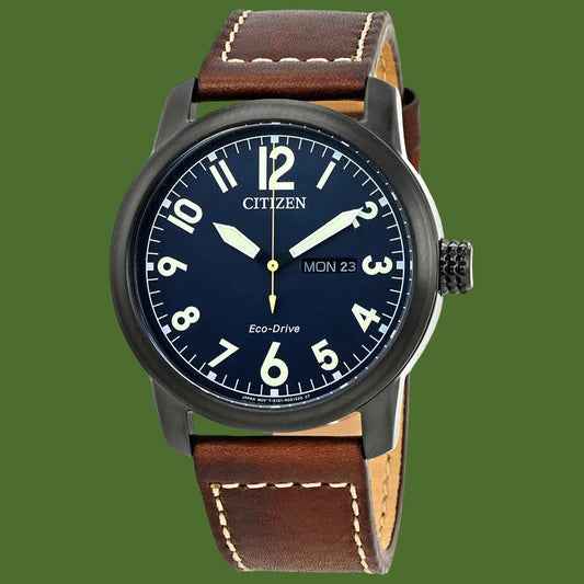 Citizen Chandler Eco-Drive 42mm Dark Blue Dial Leather Strap BM8478-01L