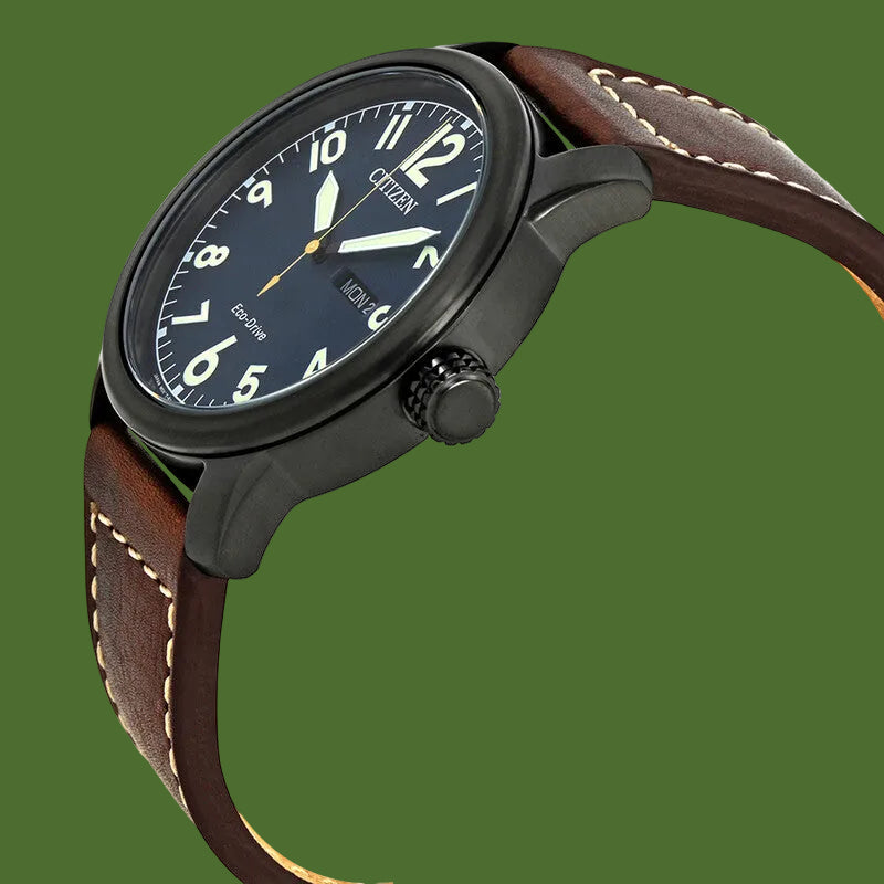 Citizen Chandler Eco-Drive 42mm Dark Blue Dial Leather Strap BM8478-01L