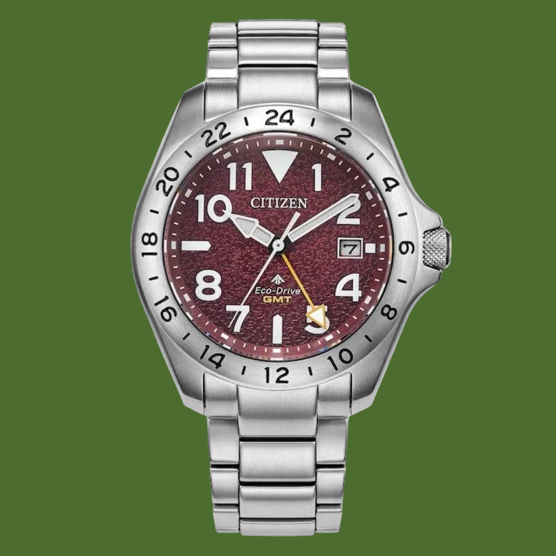 Citizen Promaster Land GMT Eco-Drive Red Dial BJ7150-50W