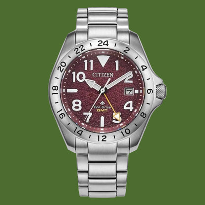 Citizen Promaster Land GMT Eco-Drive Red Dial BJ7150-50W